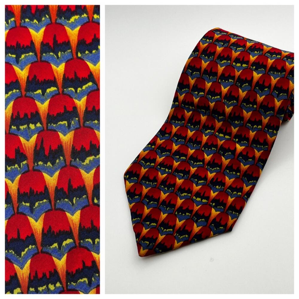 Molecular Expressions Cocktail Collection Red Abstract Tie Silk USA